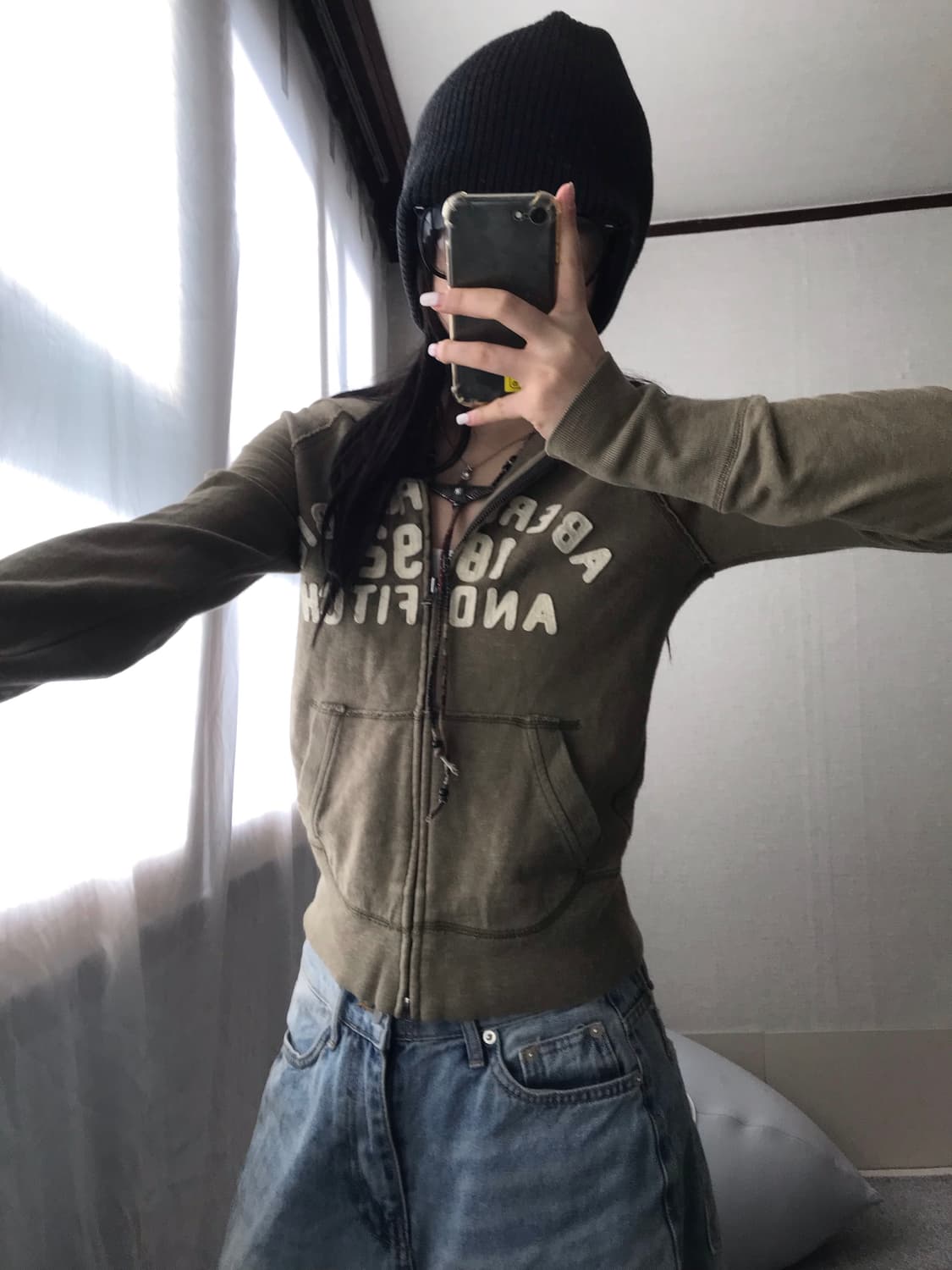 아베크롬비 카키 투웨이 후드집업 상품이미지1