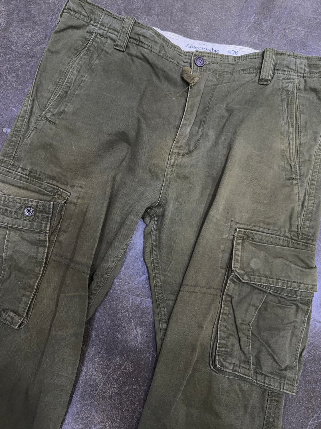 아베크롬비 빈티지 절개 카고팬츠 카키 36 상품이미지3