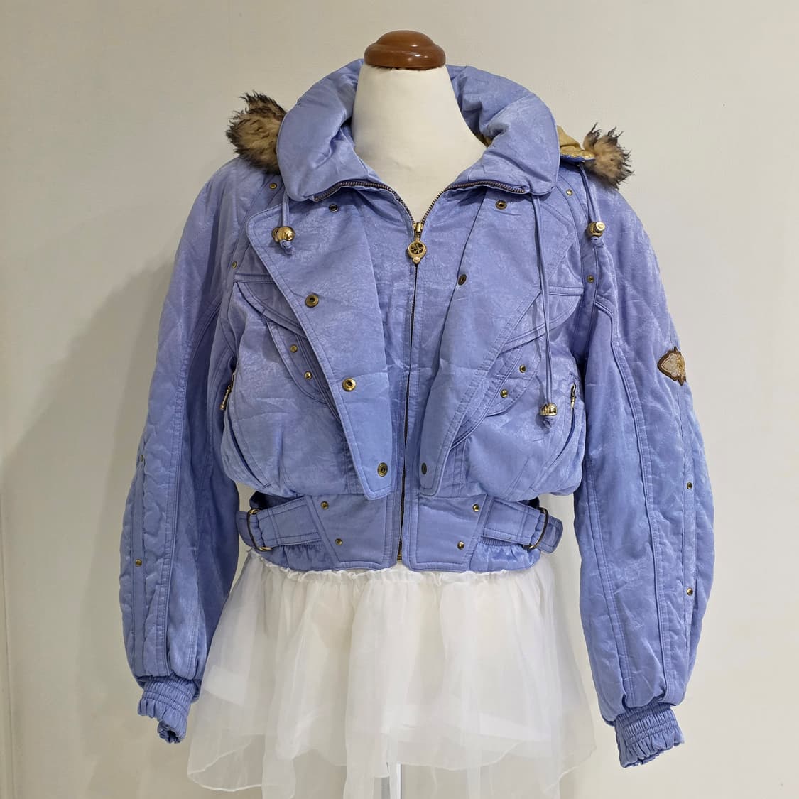 일본빈티지 y2k 스키 퍼 크롭 후드 패딩 상품이미지2