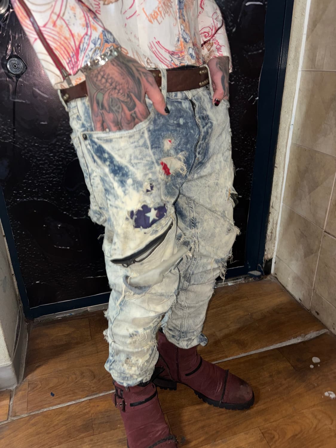 LGB Tie Dye American Flag Detail Pants  상품이미지4