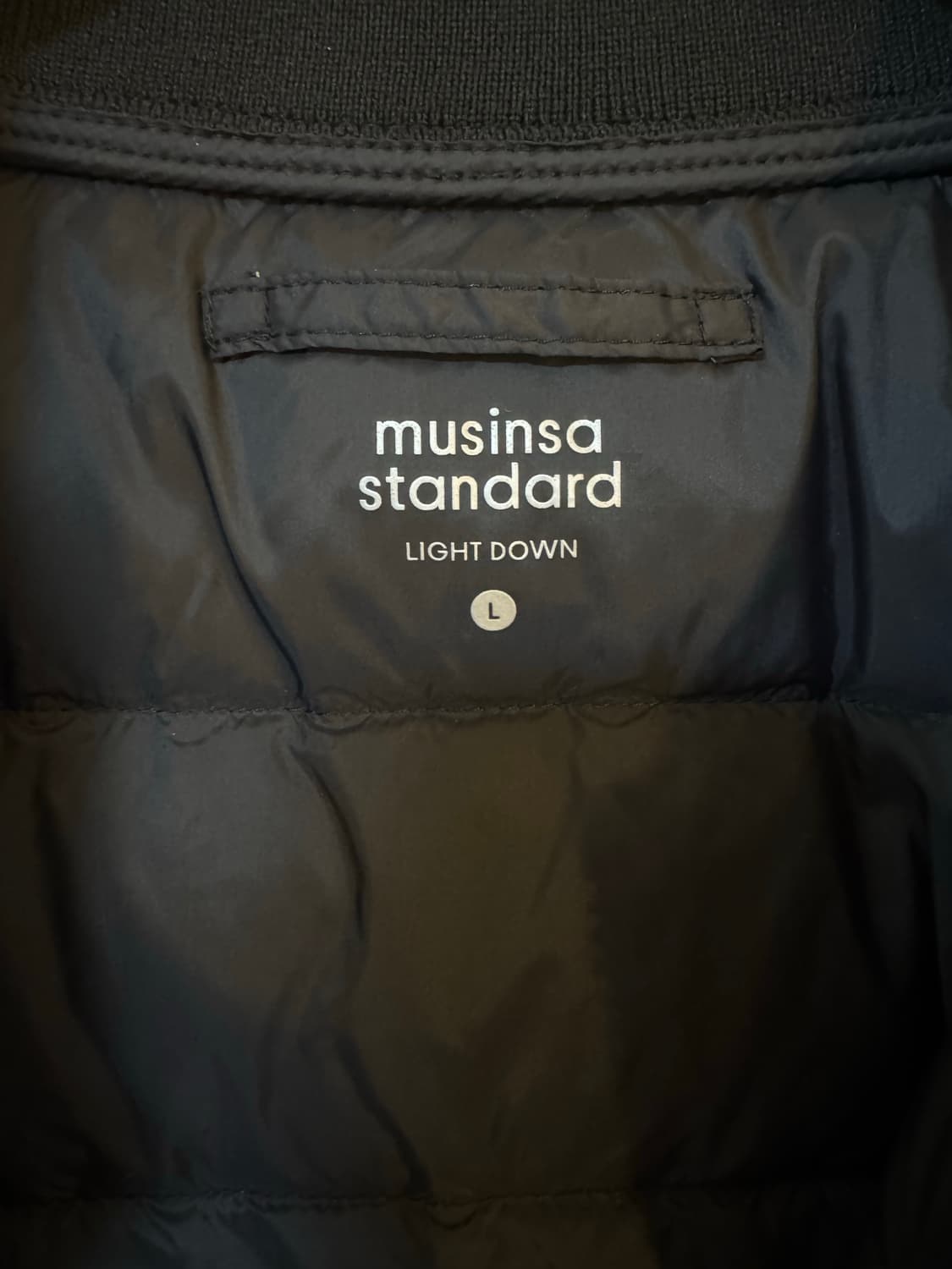 [L]무신사 스탠다드 구스다운 경량패딩 블랙 상품이미지4