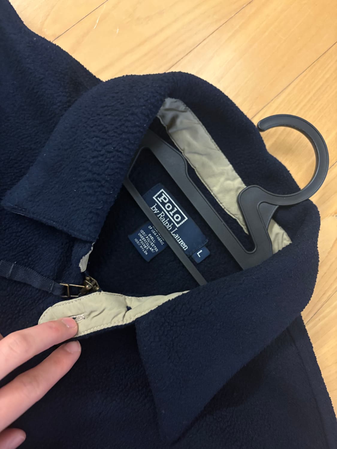 폴로 플리스 집업 자켓 네이비 라지 상품이미지2