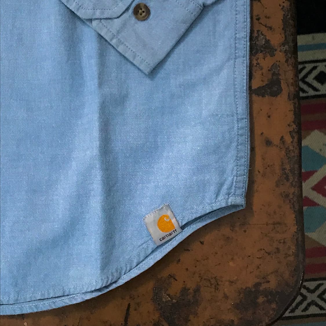 칼하트 투포켓 라이트 블루 워크 셔츠 남성 110 사이즈  상품이미지4
