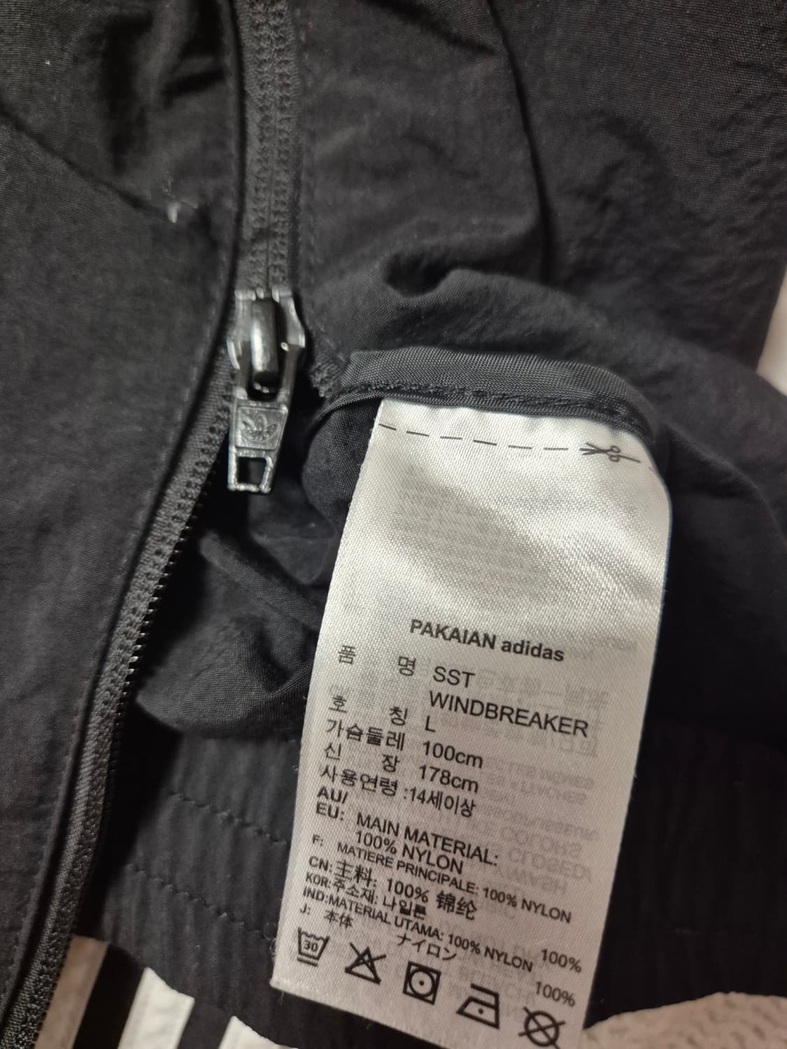 아디다스 3선 후드 바람막이 블랙 L 상품이미지3