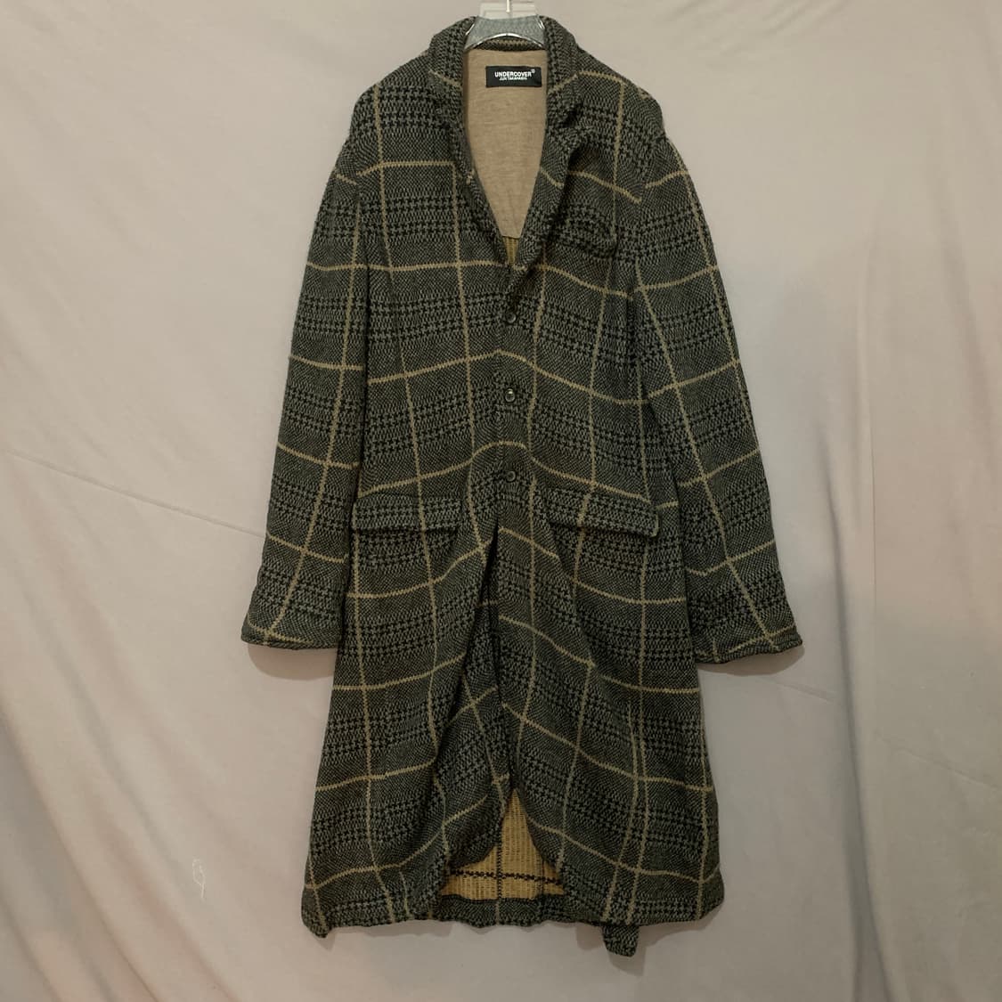 1 언더커버 19FW 니트 체크 싱글 롱코트 상품이미지2