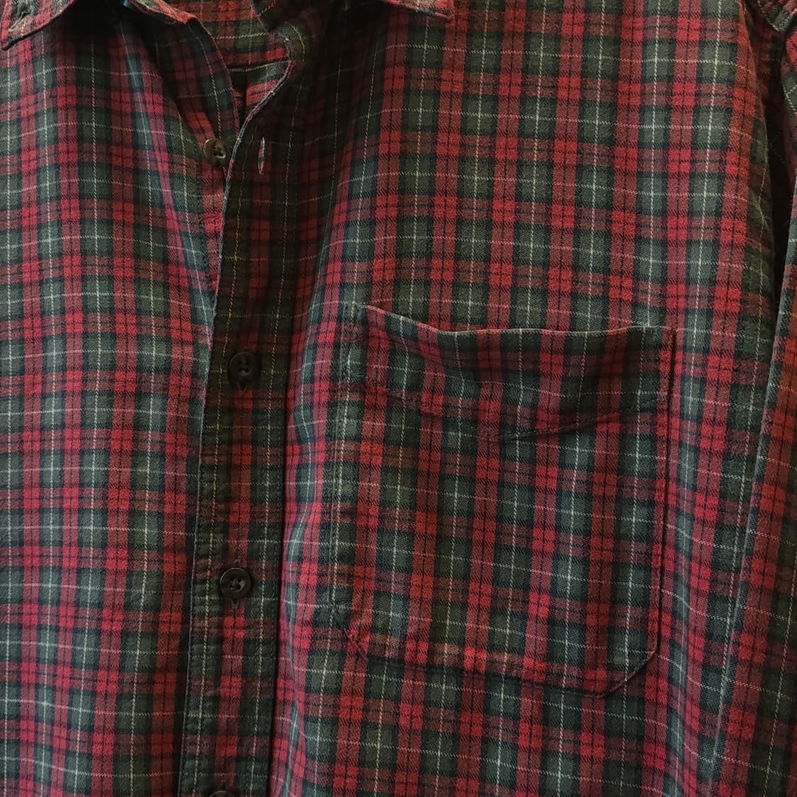 90s 엘엘빈 체크셔츠 플란넬 셔츠 헤비코튼 워크셔츠 우드맨 레드 L 상품이미지7