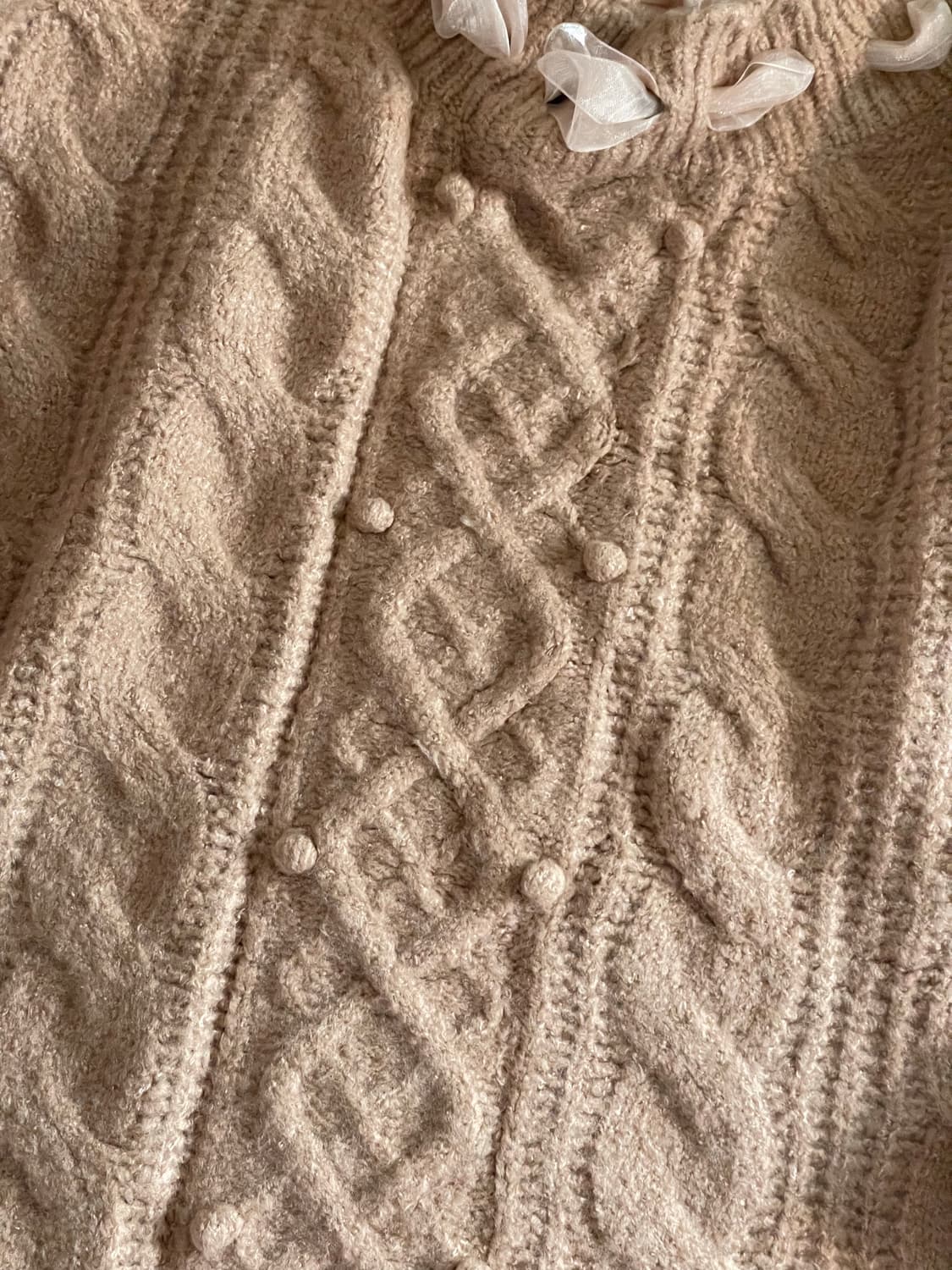 리즈리사 라떼갸루 폭닥 쉬폰 리본 니트 상품이미지4