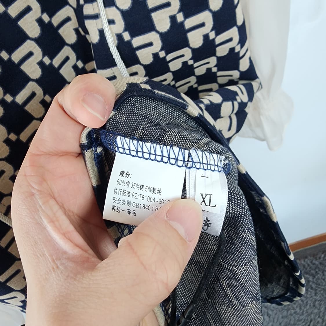 패턴 리본 블라우스 레이어드 원피스 상품이미지7