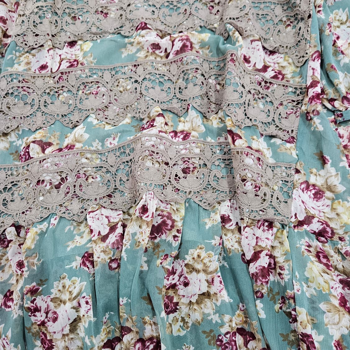 엑시즈팜(Axes femme) 민트 플라워 레이스 원피스 상품이미지8