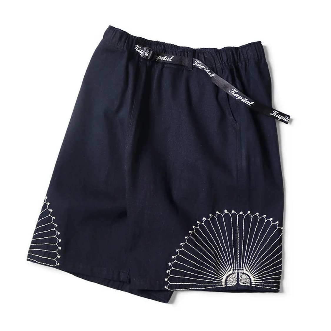 캐피탈 10온즈 IDG x IDG 데님 이지 쇼츠 후로시키 자수 인디고3 상품이미지1