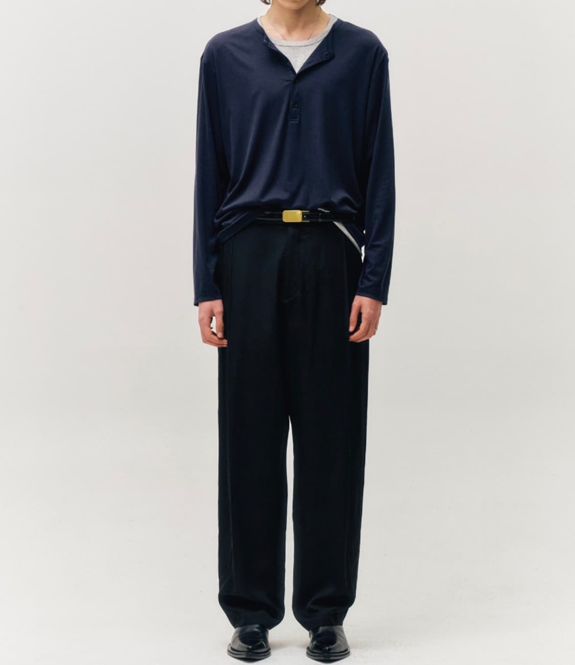 노이어 레이어드 헨리넥 롱 슬리브 티셔츠 50 size 상품이미지1