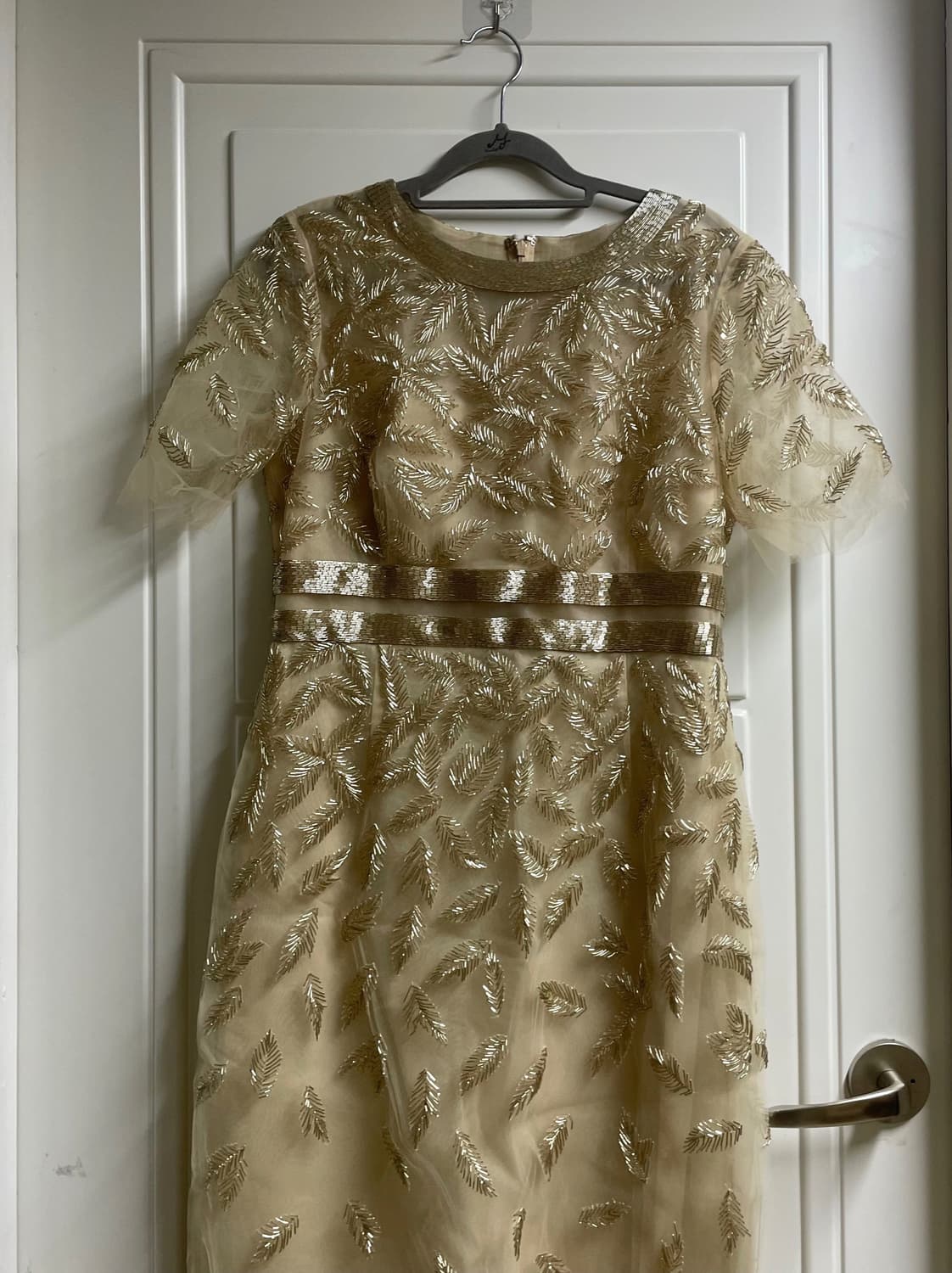 Oscar de la Renta 오스카 드 라 렌타 골드 비즈 드레스 상품이미지2