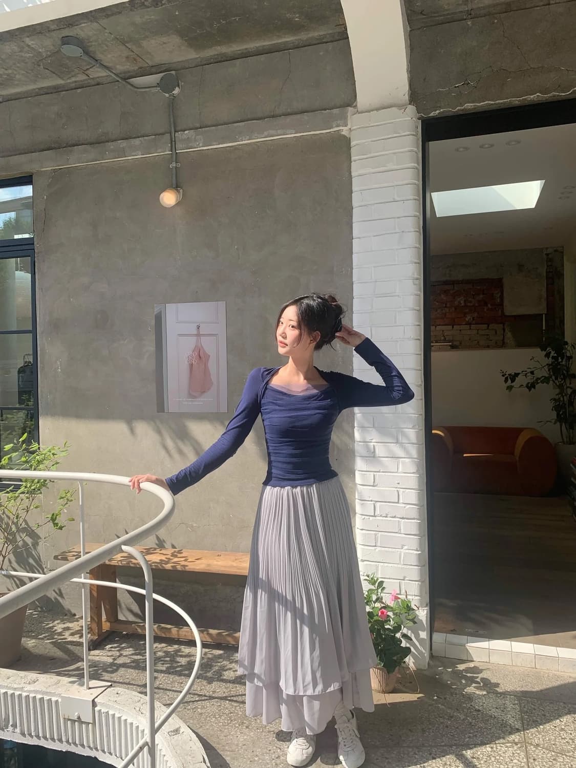 제니오 안느 볼레로 롱슬리브 navy  상품이미지1