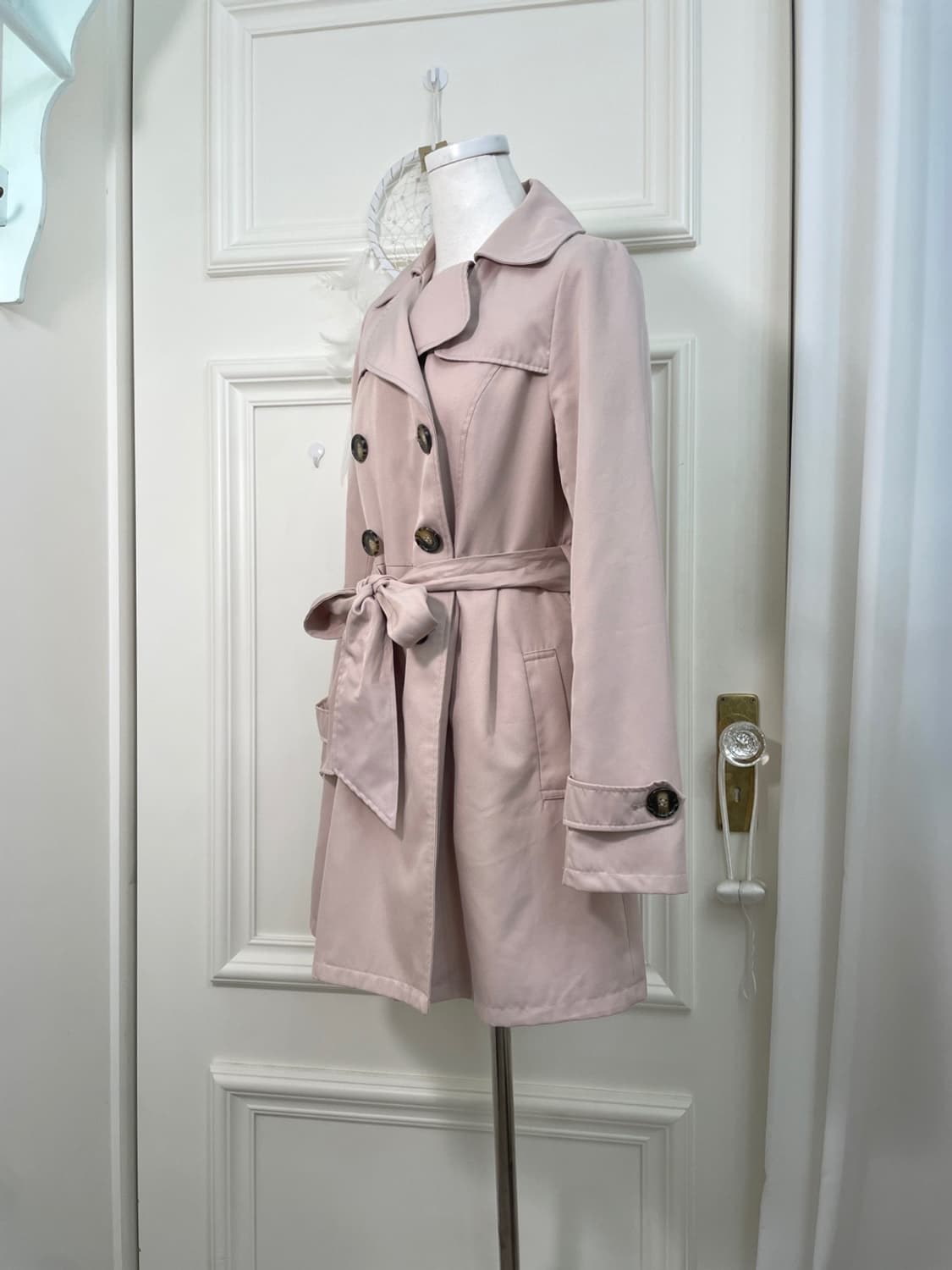 pink lovley spring trench midi coat 상품이미지2