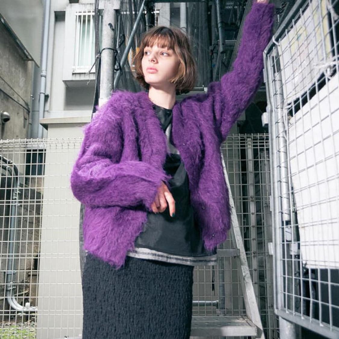 F) perverze 퍼버즈 웨이브 크러쉬 니트 가디건 상품이미지7