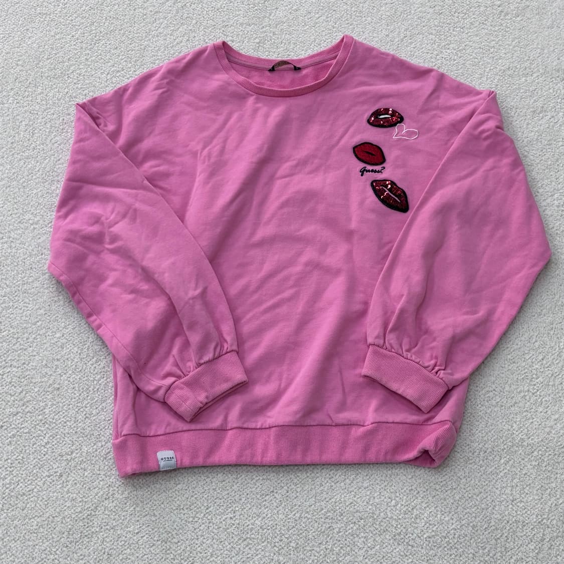 80-165 게스 패치 맨투맨 티셔츠 0305E 상품이미지1