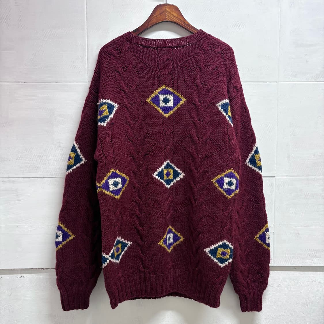 Robert Stock 버건디 핸드메이드 니트 L 상품이미지4