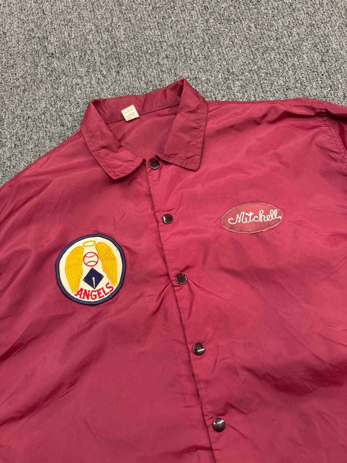 L)러셀 빈티지 베이스볼 패치 버건디 코치자켓 상품이미지3