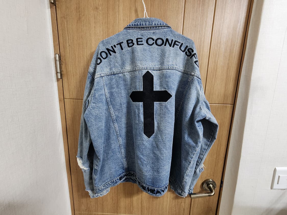 (XL)빈티지 자수 데님 자켓 상품이미지3