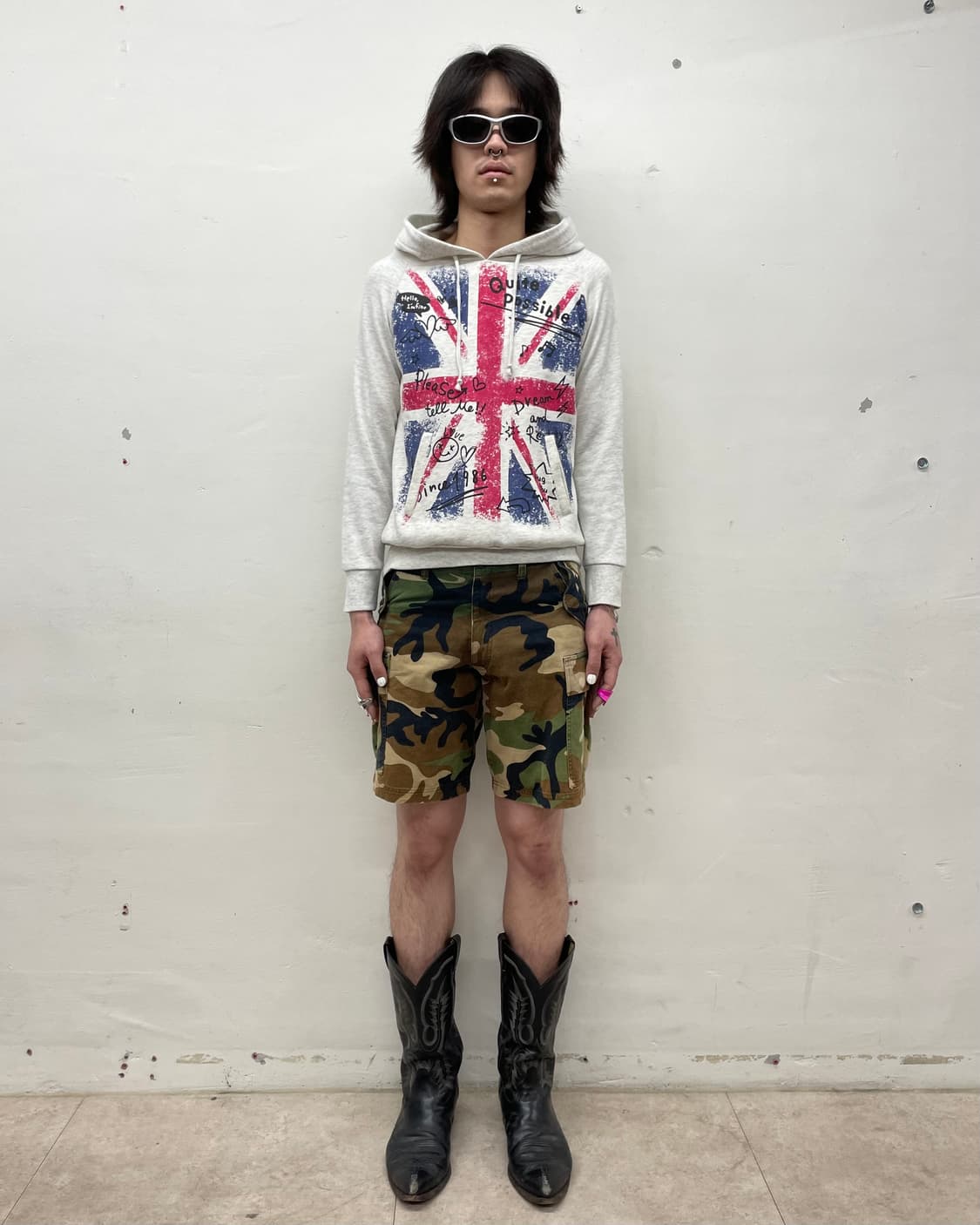 American flag cutie white hoodie 상품이미지4