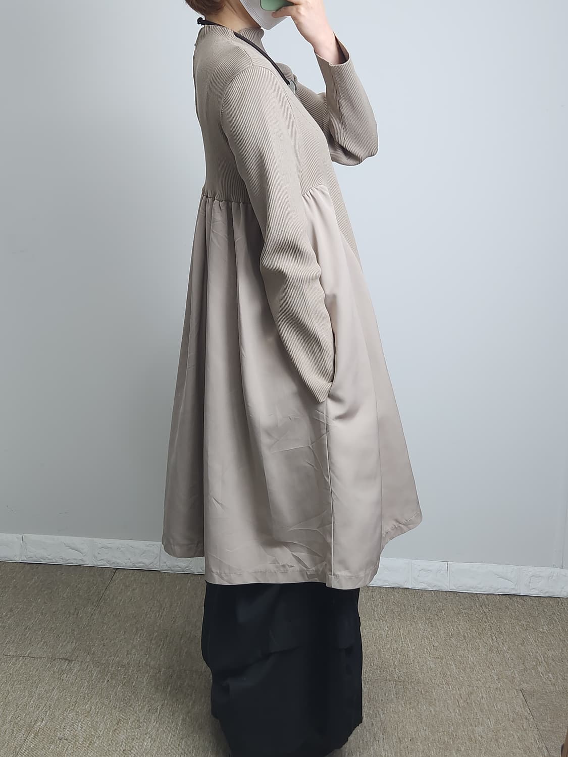 골지 셔링 원피스 상품이미지2