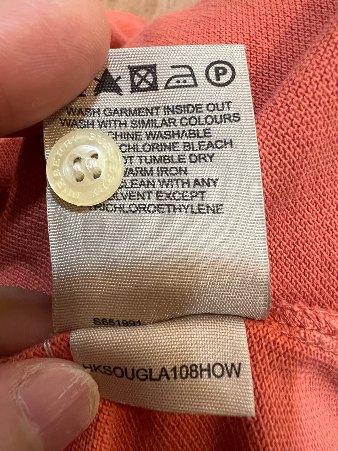 버버리 남성 코랄오렌지 PK카라반팔티셔츠
 상품이미지7