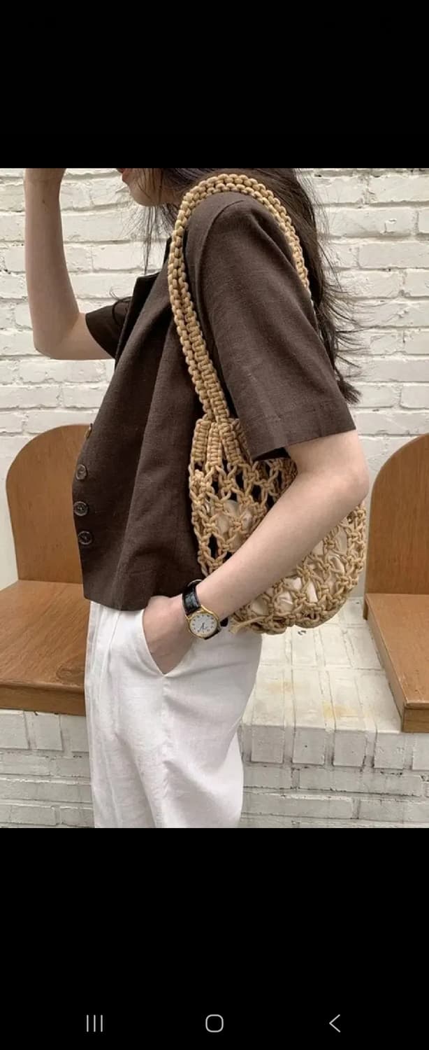 그물 니트백 숄더백 여름 베이지 상품이미지1