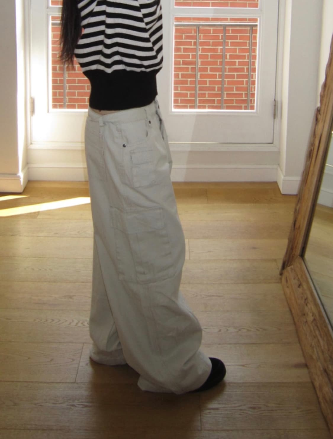 이즈이즈 베이지 카고팬츠 면 바지 여자 코튼팬츠 상품이미지1