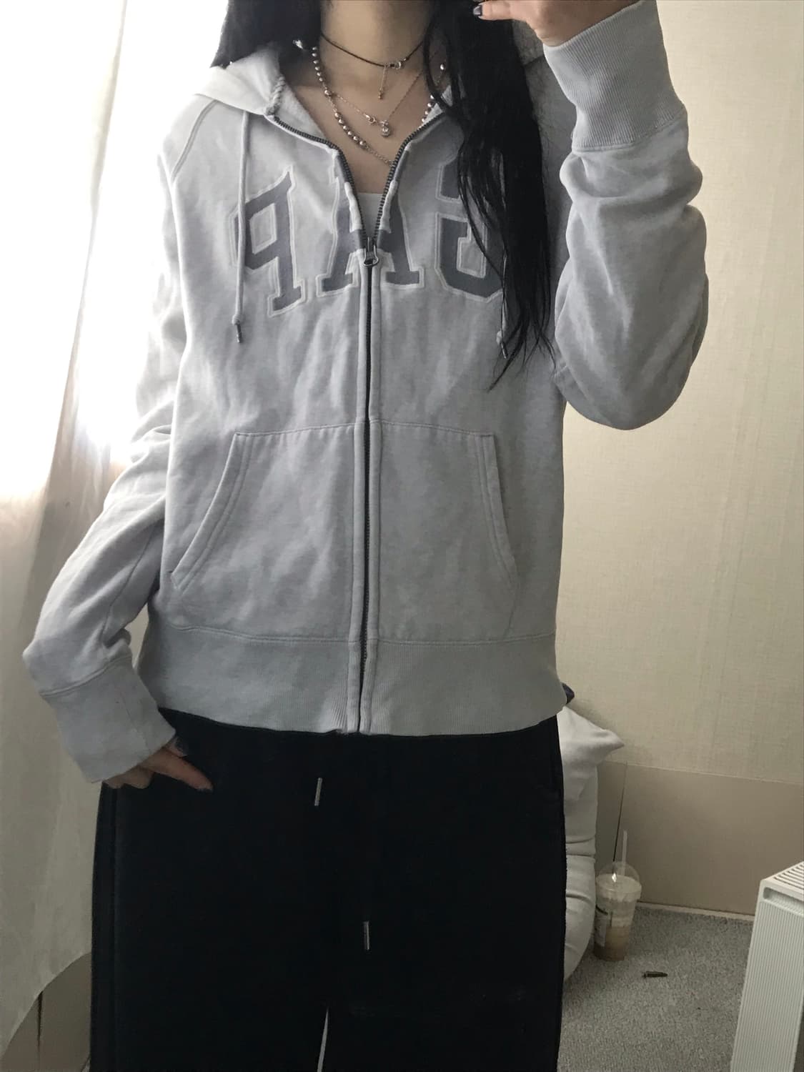 갭 연그레이 후드집업 상품이미지6