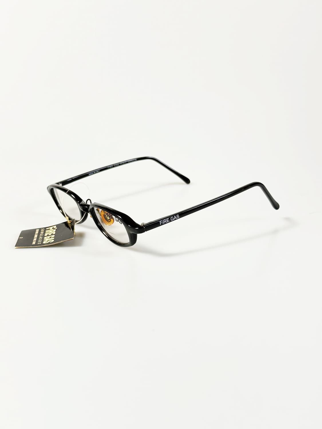 90s FIRE GAS 블랙 오벌 뿔테 프레임 빈티지 안경 상품이미지3