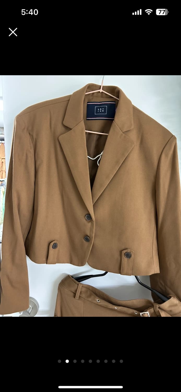 타게토 [타게토X로맨틱크라운]라이더 크롭 _브라운 셋업 상품이미지3