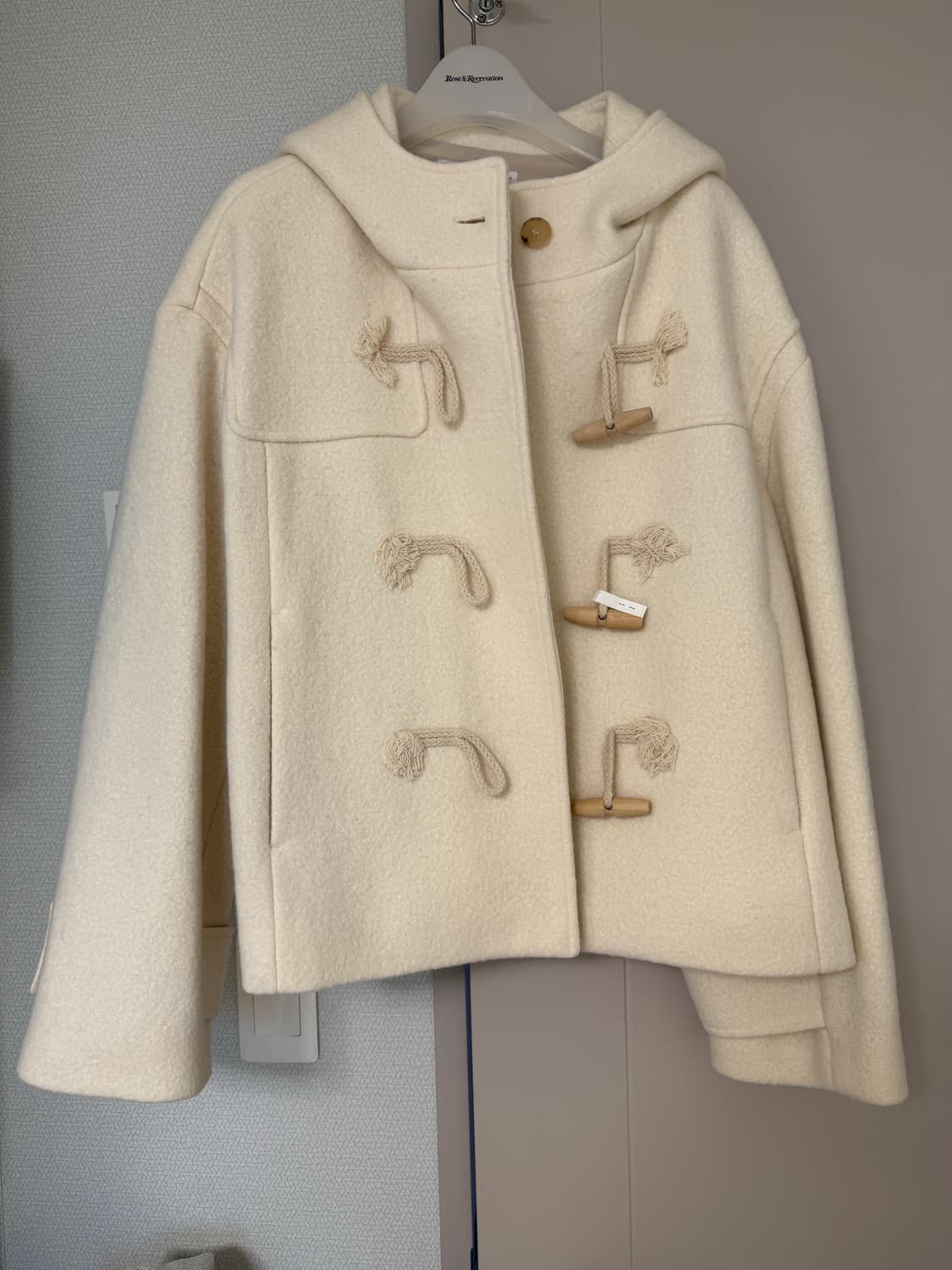 네이비카운티 부클 더플 코트 에크루 상품이미지2