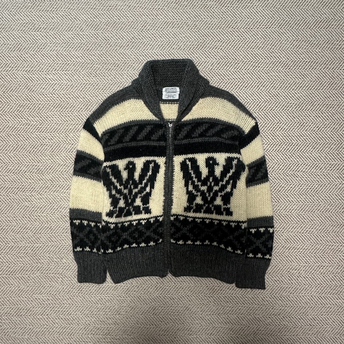 VINTAGE wool 100% knit jacket 상품이미지1