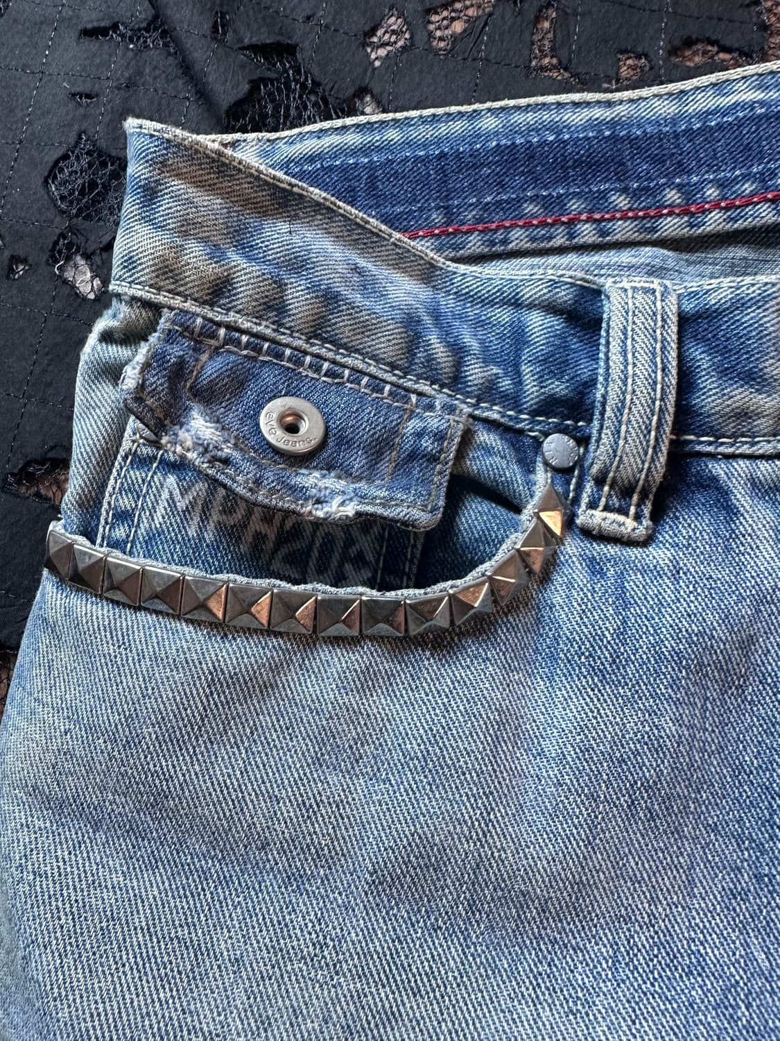 (MPH)stud cross/side tuck flared jeans 상품이미지2
