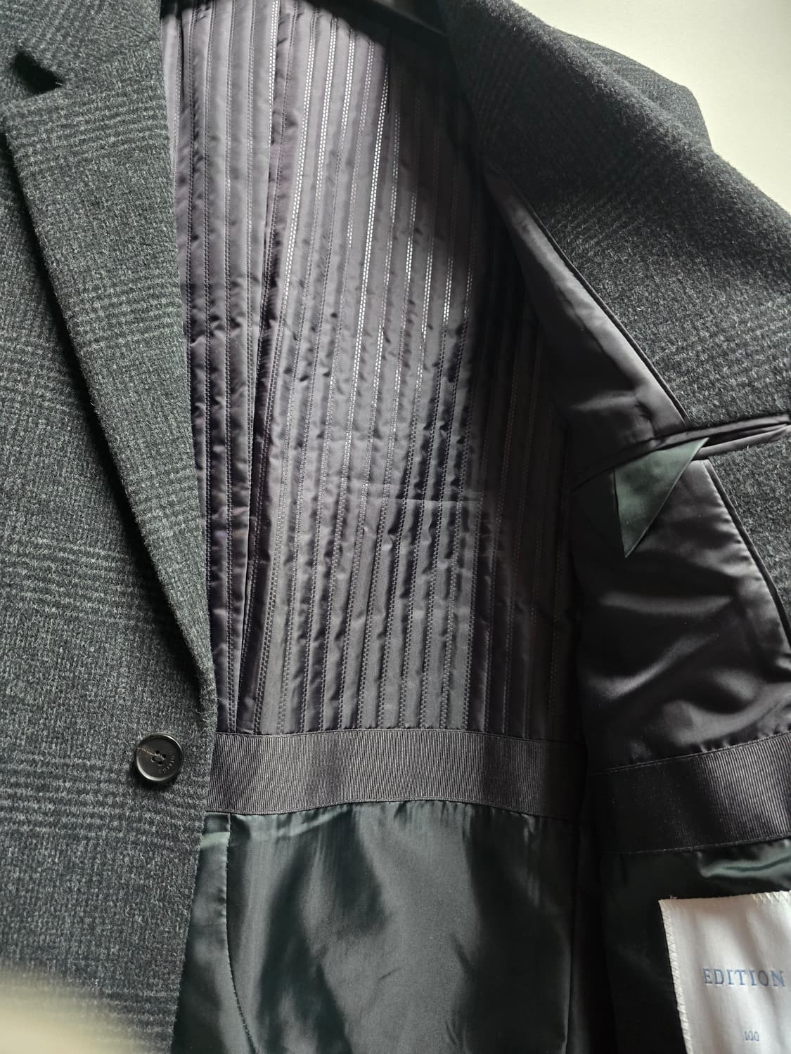 에디션 핸드메이드 울 체크 반코트 100 상품이미지3