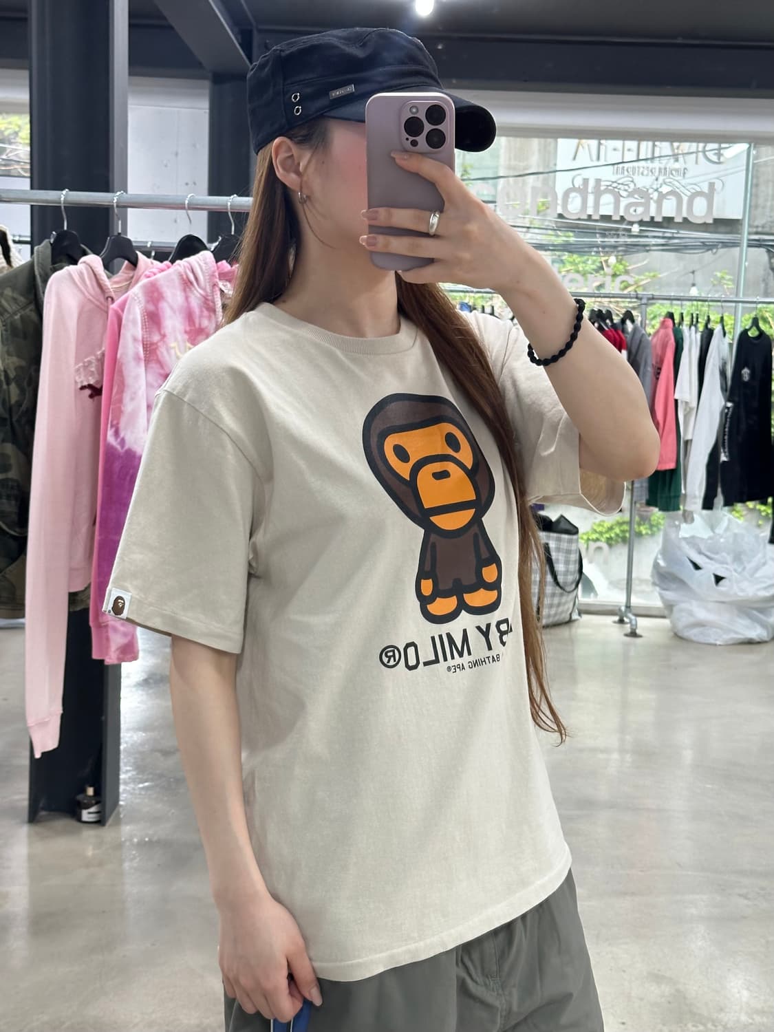 베이프 빅 마일로 반팔티 뮤트베이지 상품이미지2
