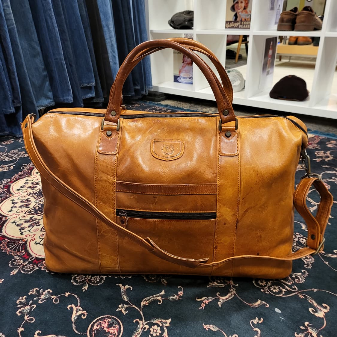 금강 올 레더 보스턴백 상품이미지3