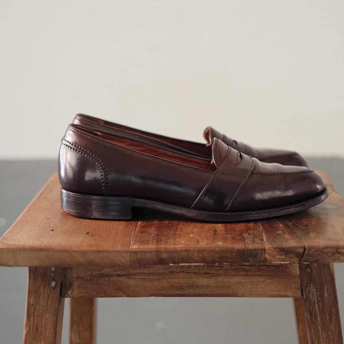 알든 684 8D(260사이즈) 버건디 코도반 풀스트랩 로퍼 상품이미지8