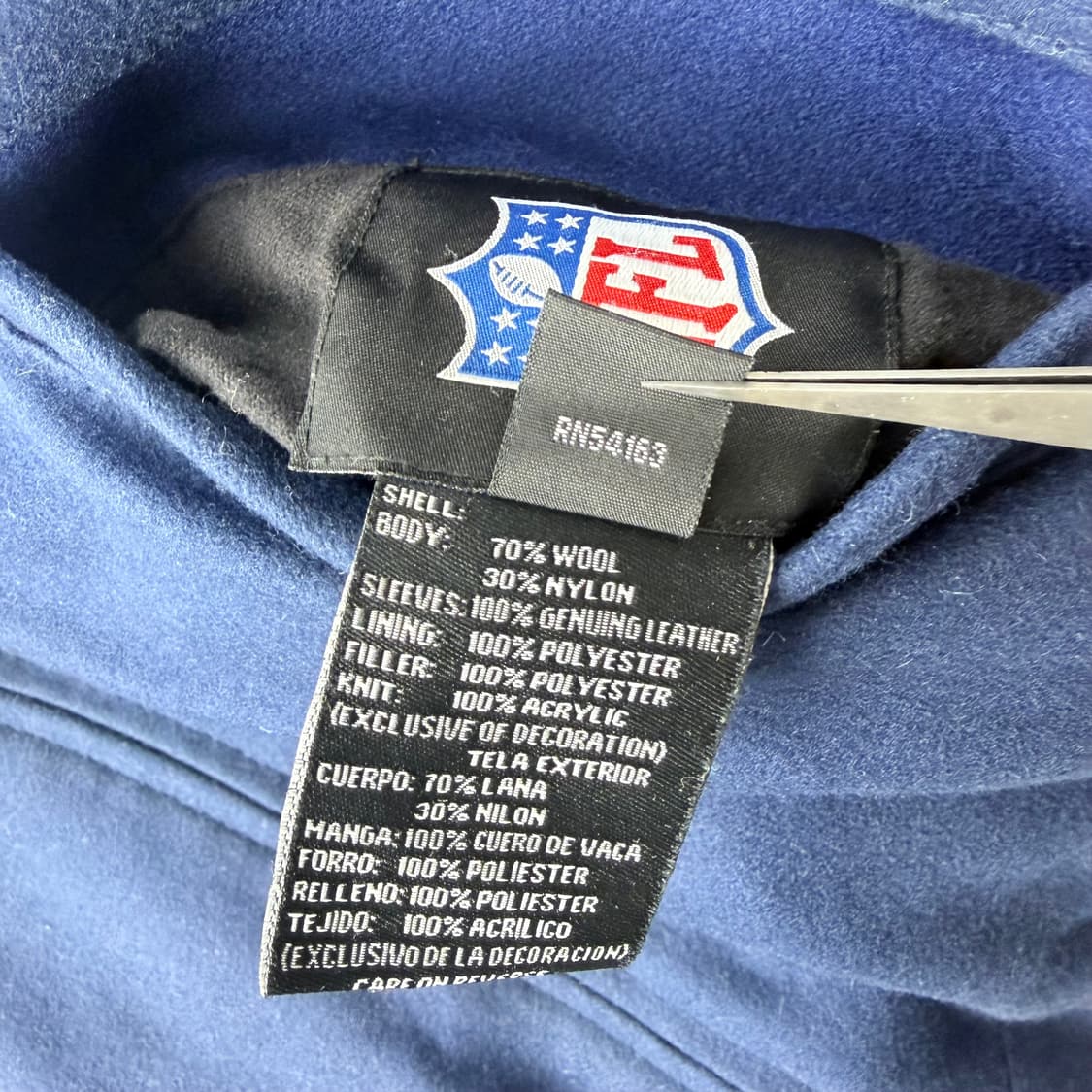 NFL 댈러스 카우보이스 가죽 배색 바시티 자켓 상품이미지5