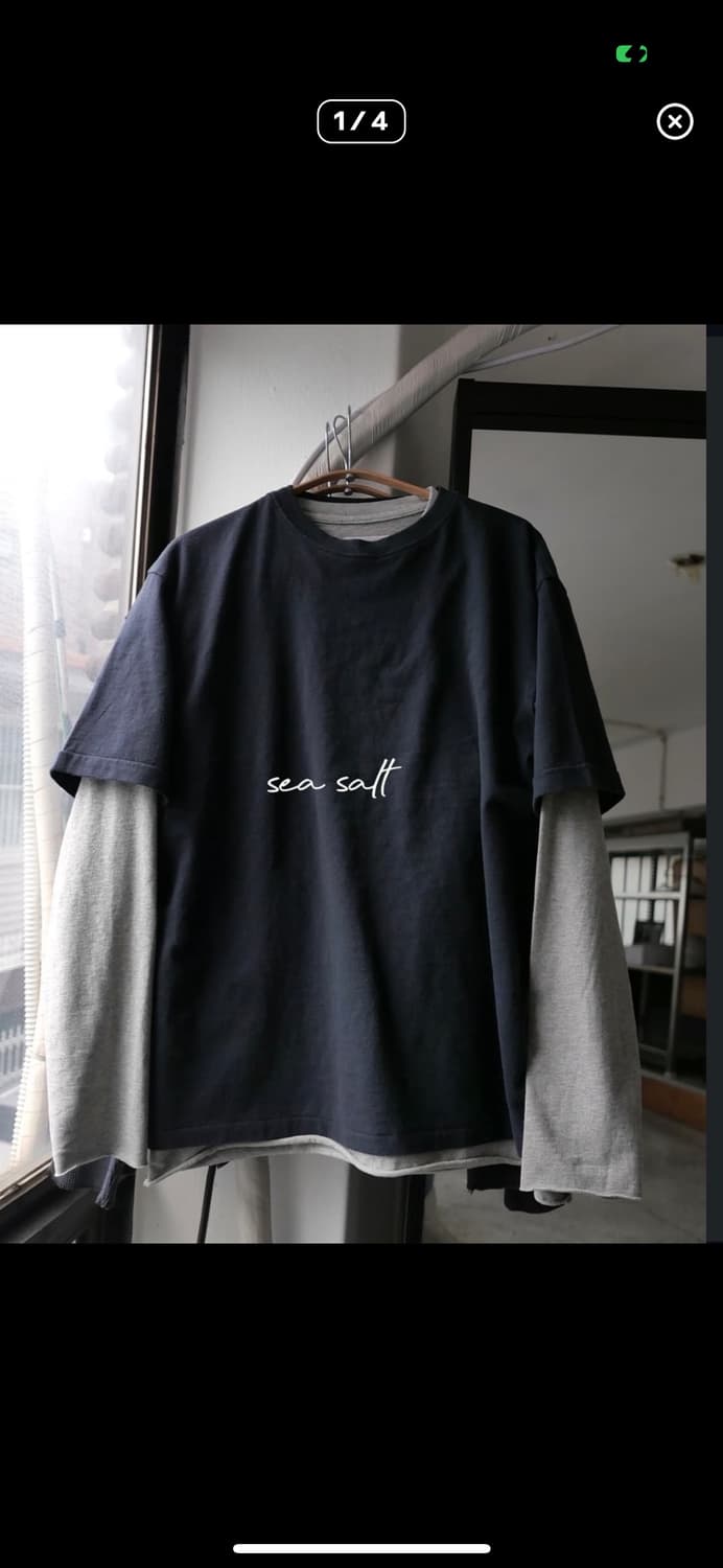 (구매) 씨솔트 티셔츠-티셔츠  레이어드 티셔츠 네이비 상품이미지1