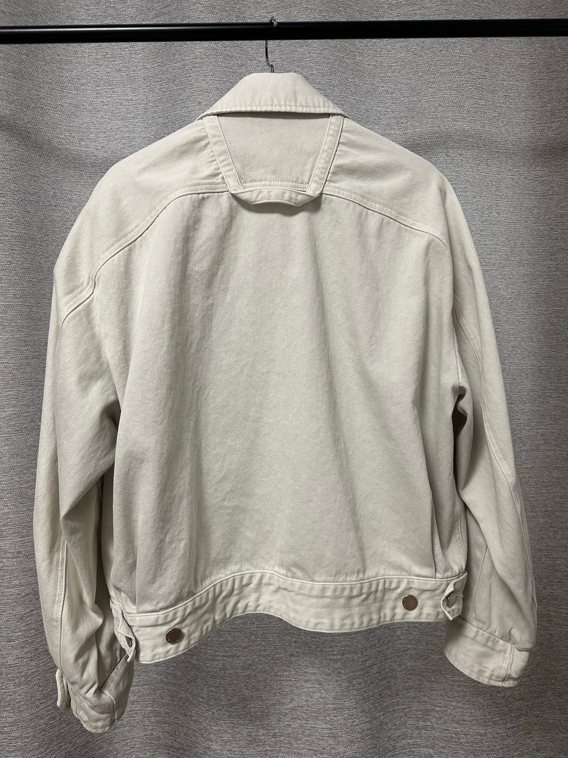 솔리드옴므 그레이다잉 트러커자켓 아이보리 (46)   상품이미지2