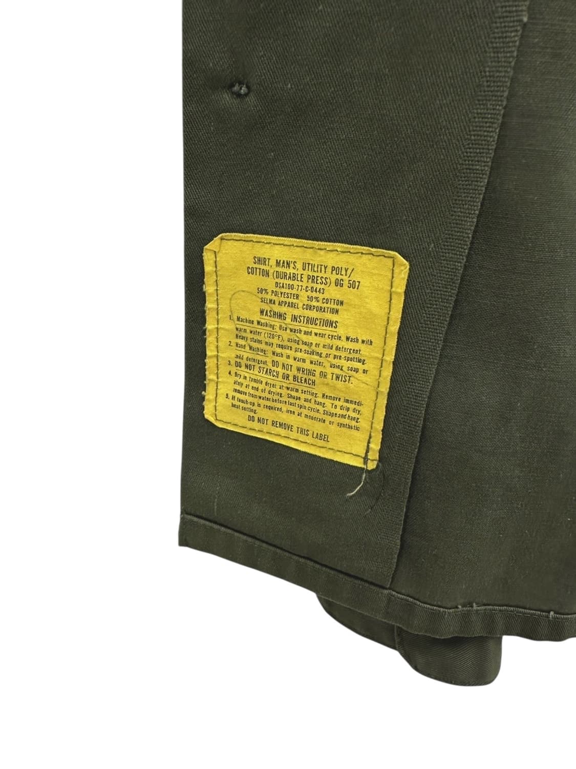 70s 미군 OG 507 밀리터리 퍼티그셔츠 카키 (M~L) 상품이미지8