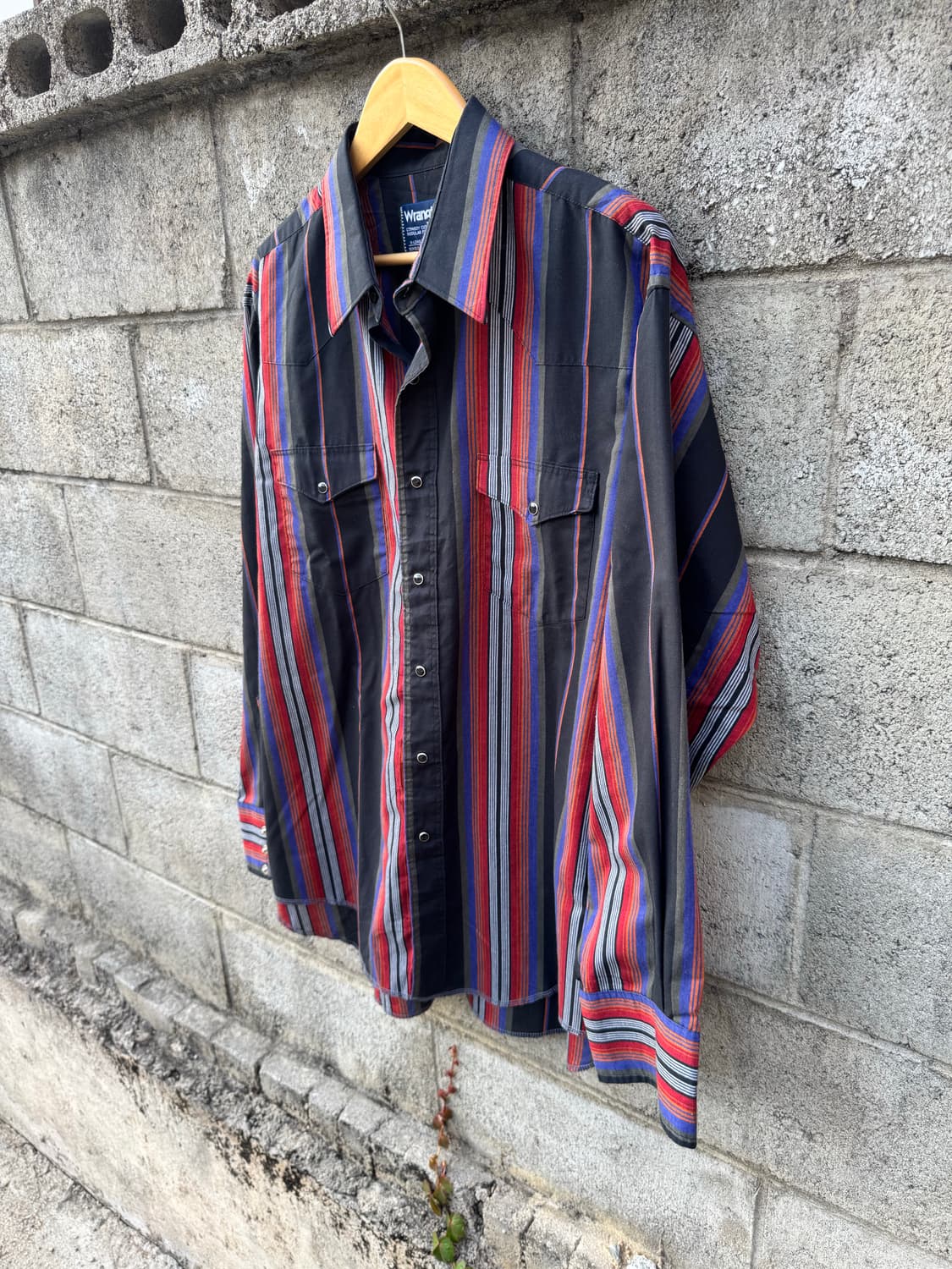 90s 랭글러 빈티지 블랙 스트라이프 웨스턴 셔츠 상품이미지3