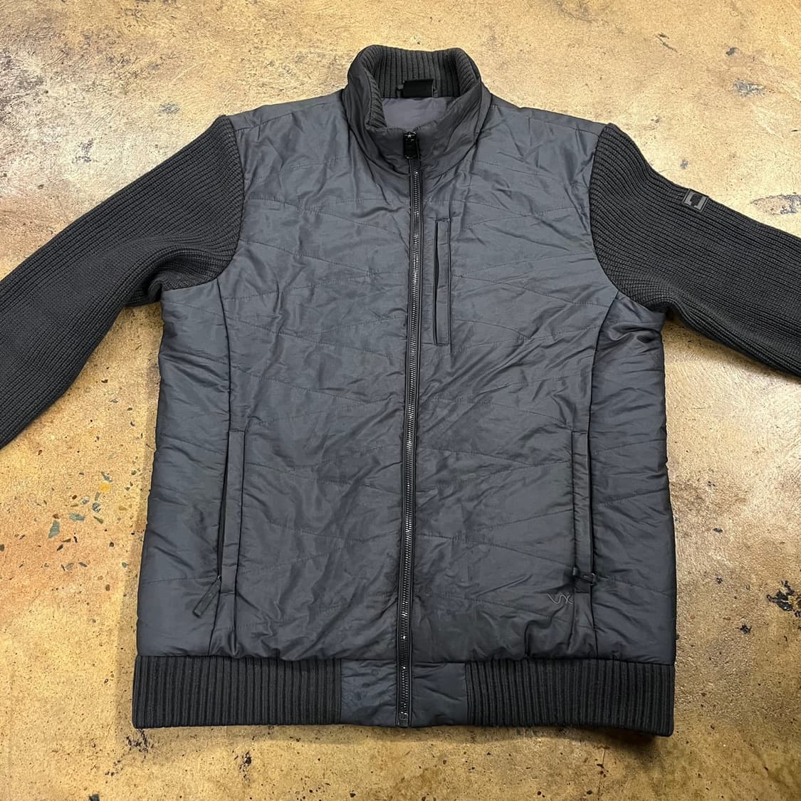 [정품/XL] 노스페이스 블랙 퀄팅 니트 배색 점퍼 b15 상품이미지3