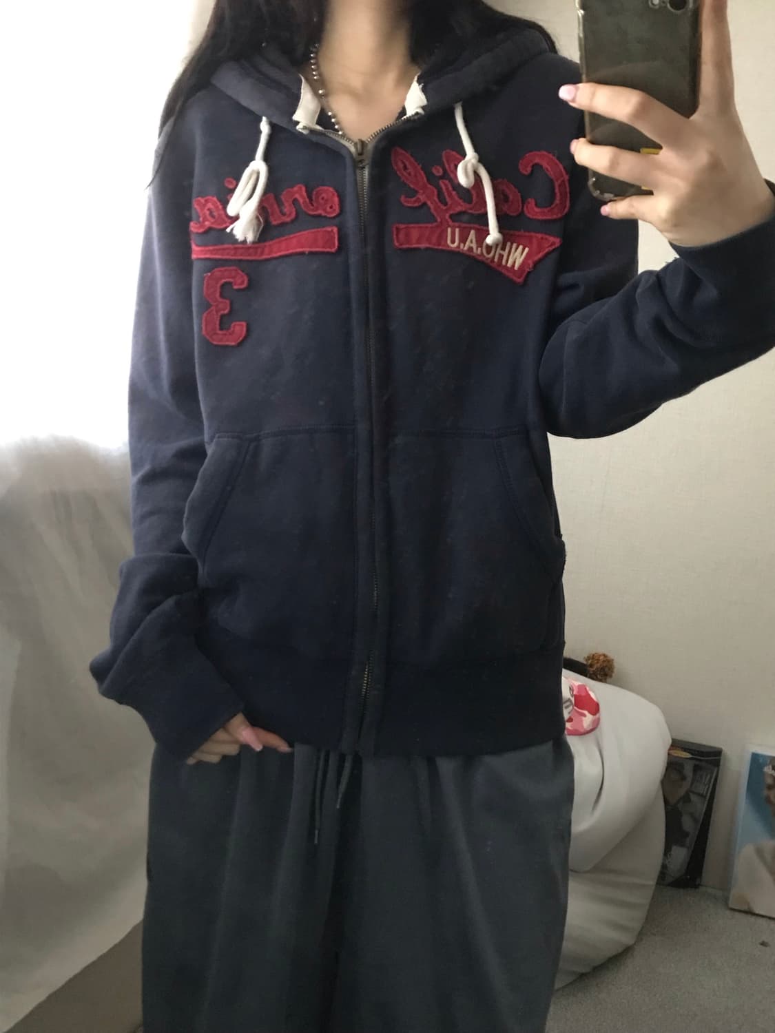 후아유 네이비 후드집업 상품이미지6