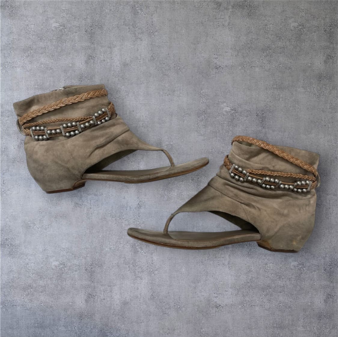 아쉬 Ash 스웨이드 보헤미안 앵클 샌들 230 상품이미지2