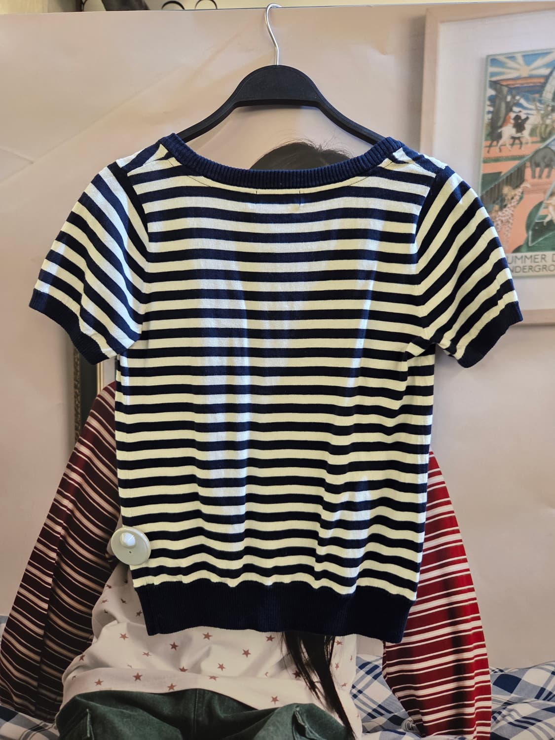 Burberry 버버리 네이비 스트라이프 반팔가디건 상품이미지6