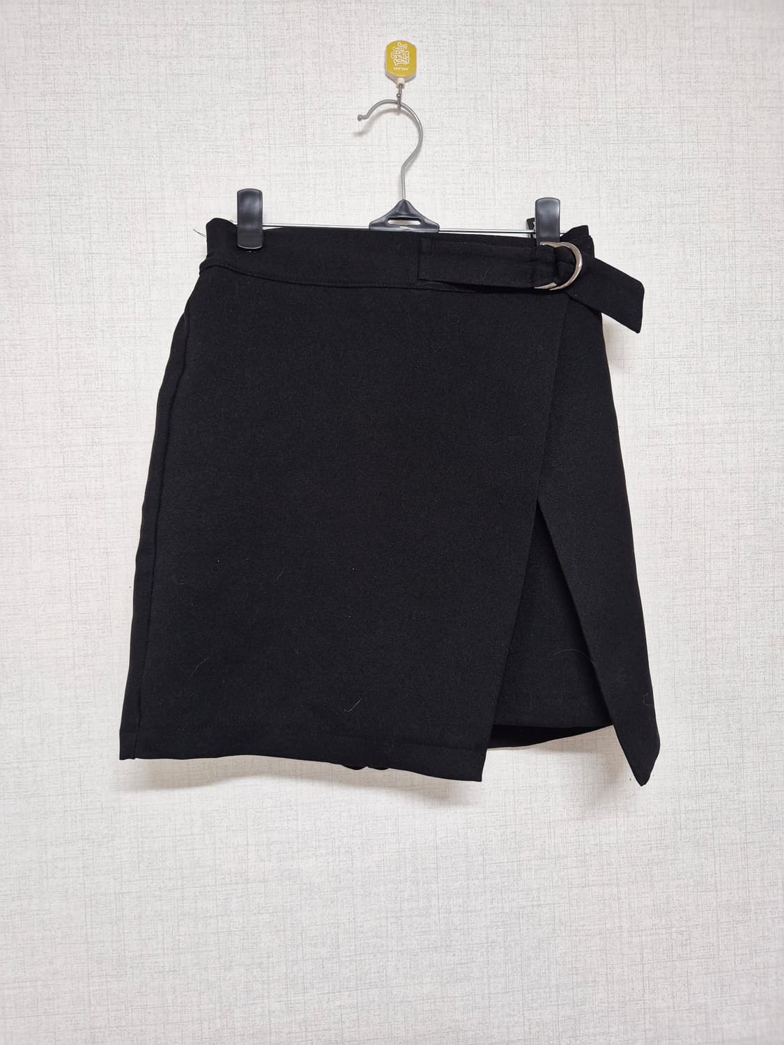 블랙 랩스커트 미니 스커트 상품이미지1