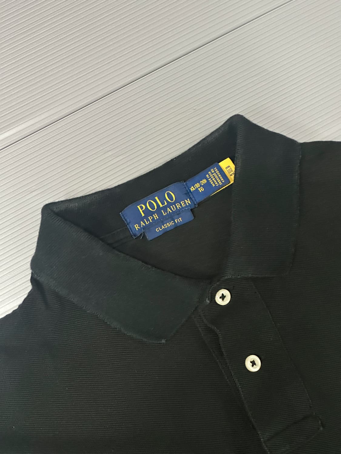 폴로 랄프로렌 클래식핏 반팔 카라티 블랙 XL(18-20) 상품이미지5