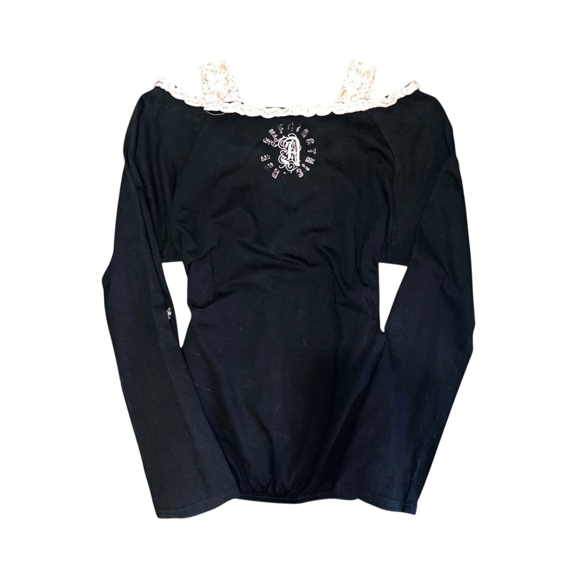 ALGONQUINS 알곤퀸즈 레이스어깨끈 프린팅 긴팔티 갸루y2k펑크키치 상품이미지5